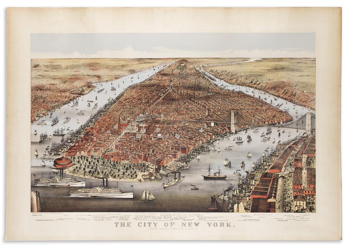 (NEW YORK CITY.) Currier & Ives; after Charles R. Parsons and Lyman Atwater. The City of New York.